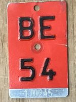 BE 54 - VELONUMMER - FAHRRADSCHILD - PLAQUE DE VELO - BE 54