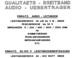 professioneller Audio Leistungs-Transformator 100 VOLT 94/97