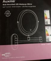 Auxmir Wandspiegel LED schwenkbar USB aufladbar
