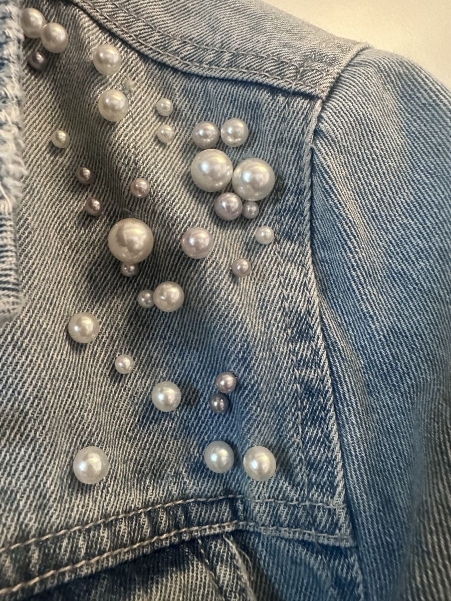 Only Giacche: Jeansjacke mit Perlen - Grösse 40 – Usato da Adlikon venduto da Chbu84 1