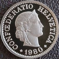 10 Rappen 1980 pp / aus Münzsatz  / in einer Münzkapsel
