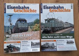 2 Hefte "Eisenbahn Geschichte"    ( u.a. Bau Lötschbergbahn)