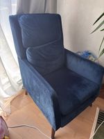 Stylish Blue Velvet Armchair - perfect for nursing - ab 1fr