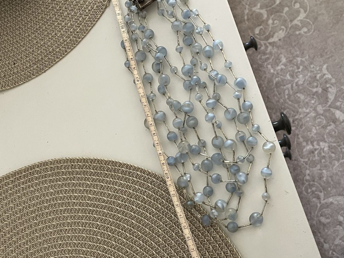 Ketten: vintage Collier multi-rangs perles bleues fermoir décoré  – Gebraucht aus Worben von benit.drn 4