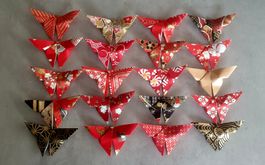 20 Origami Schmetterlinge rot-gold