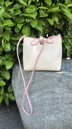 VINTAGE BEIGE REAL LEATHER BAW SHOULDER BAG BY FURLA