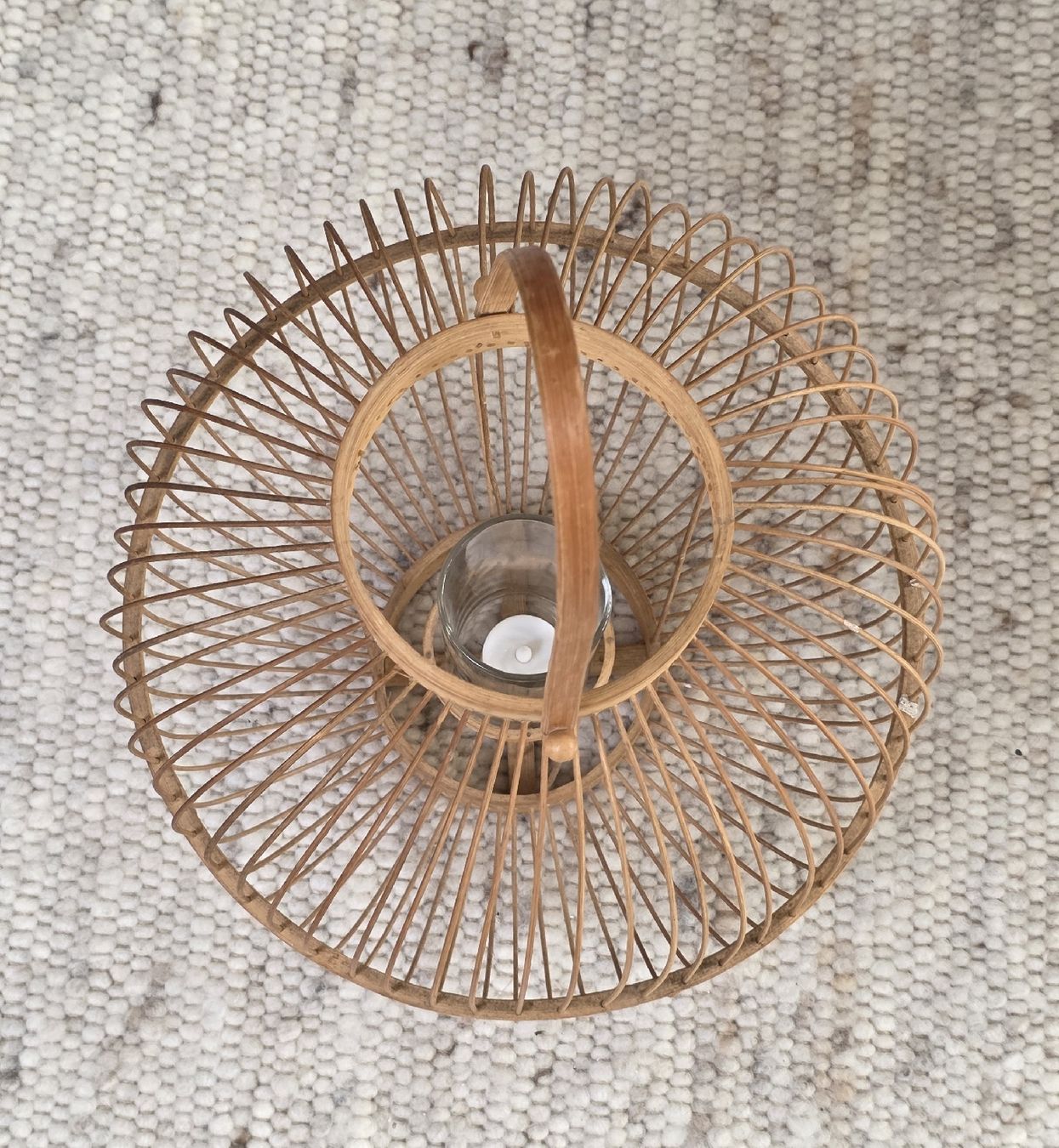 Lanterne: Windlicht Bambus mit Glas und Kerze  – Usato da Rheinsulz venduto da Gilea 2