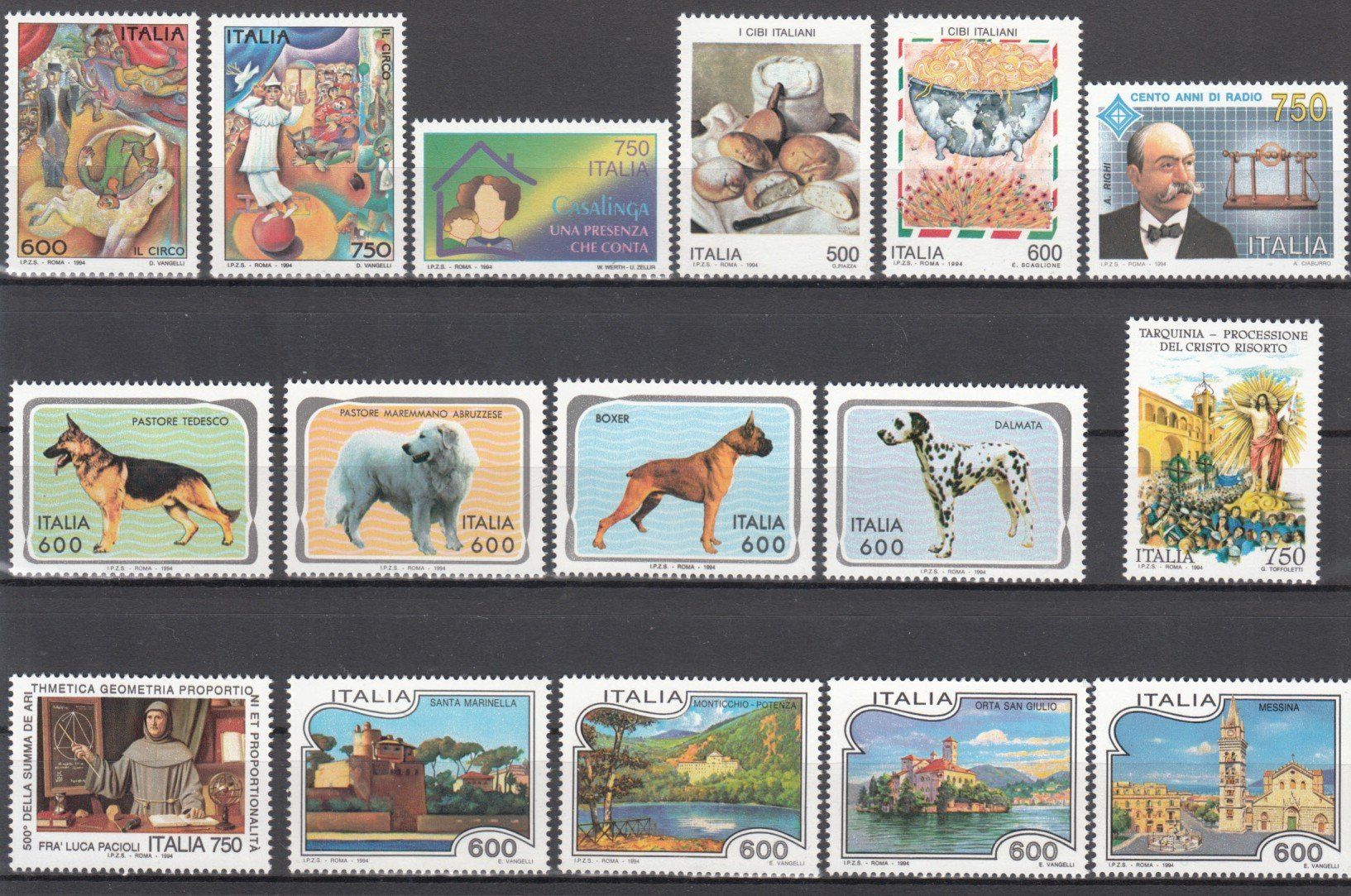 Alle Briefmarken: Italien 1994 postfrisch – Gebraucht aus Bürglen TG von StampGraf 1
