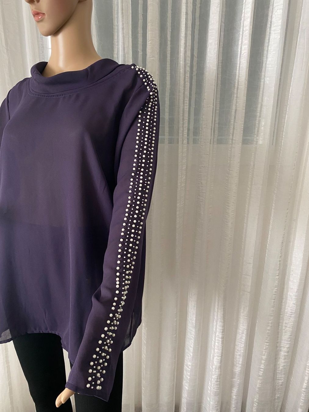 Camicette: ASHLEY BROOKE - einmalige Perlenbluse, violette, L – Nuovo e nell'imballaggio originale da Winkel venduto da ferrari2022