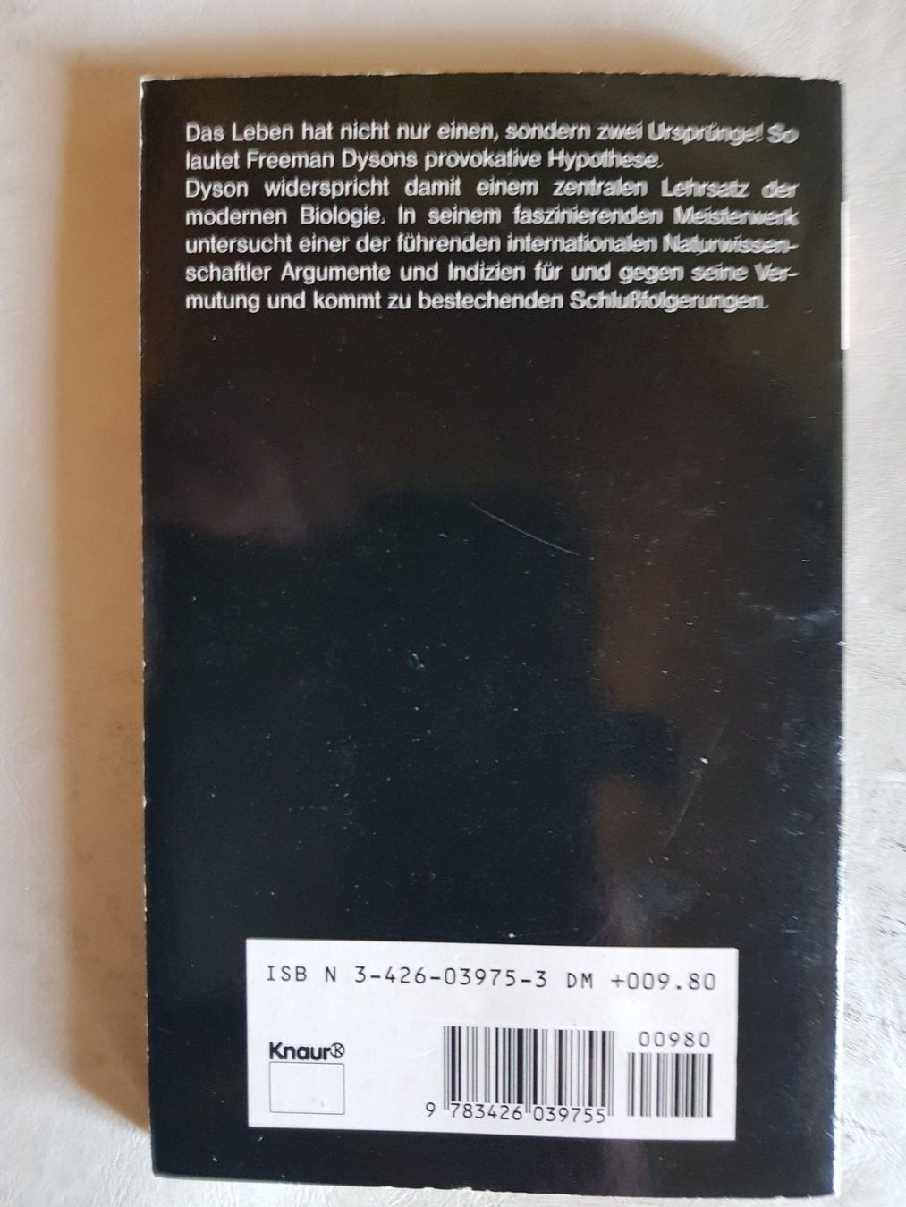 Libri: Freeman Dyson - Die zwei Ursprünge des Lebens - 1990 – Usato da Walterswil BE venduto da Lonitti 6
