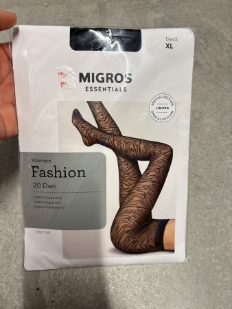 Collants Migros Essentials motif noir taille XL neuf