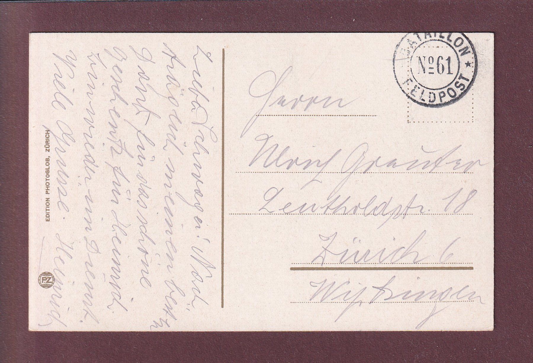 Cartoline postali: BELLINZONA - Stazione - Feldpost – Usato da Pully venduto da nicecards 1