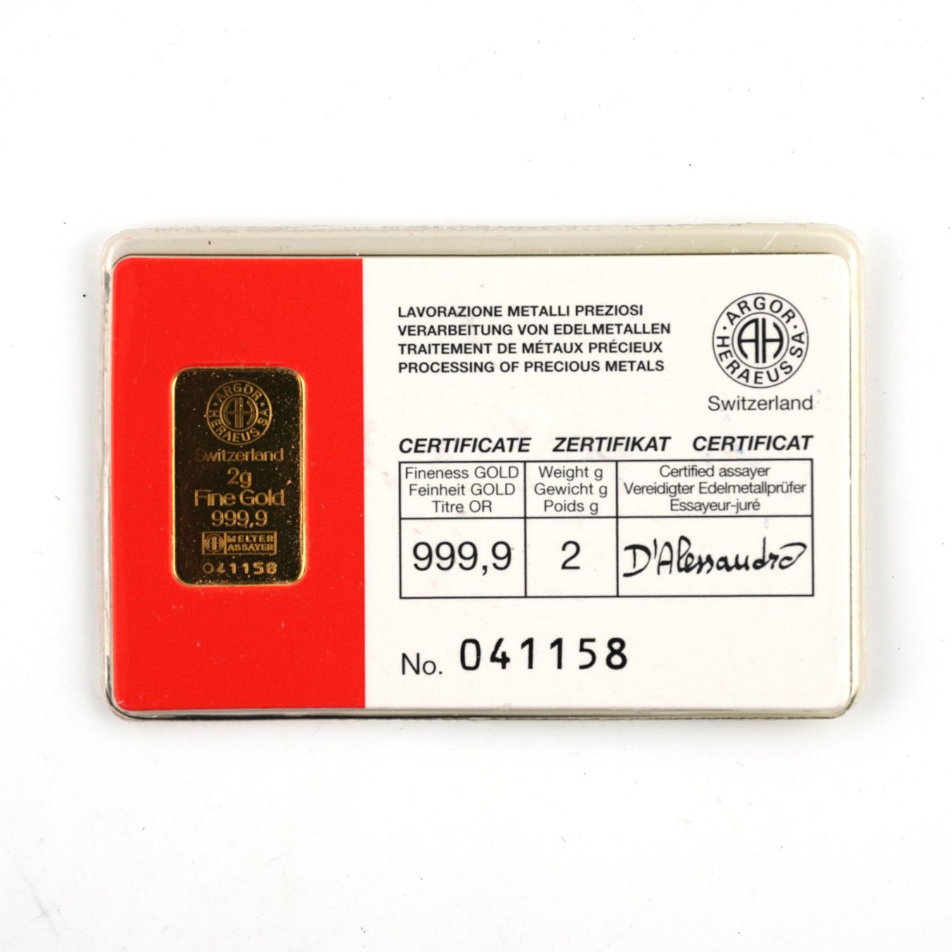 Métaux précieux: 2g Goldbarren – D'occasion à Basel par Vip24