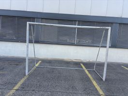 Fussballtor Hudora Metall grau gebrauchter Zustand