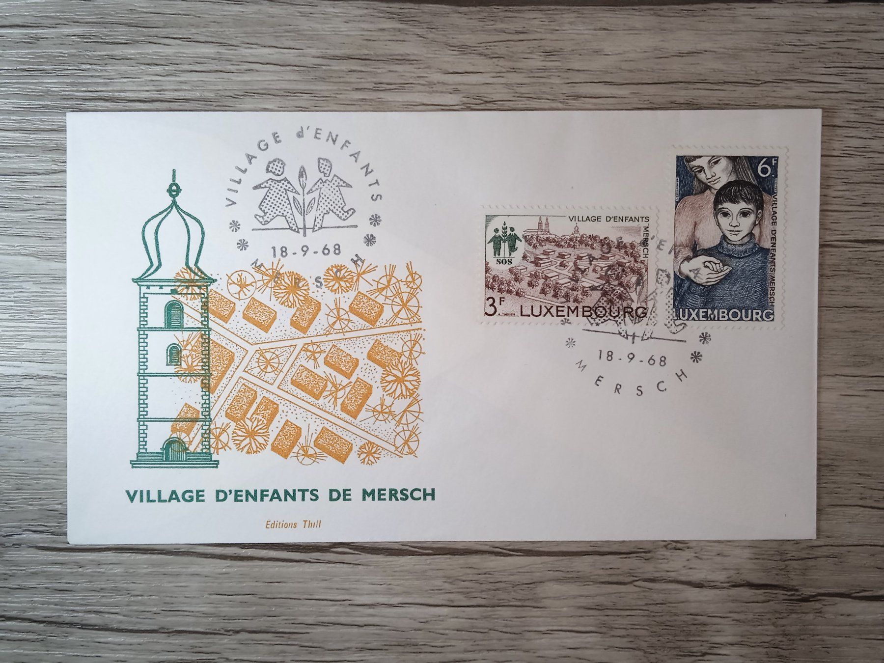 Tutti i francobolli: TR47 Enveloppe + Timbre Luxembourg 1968 – Usato da Cousset venduto da Patrick_Collections