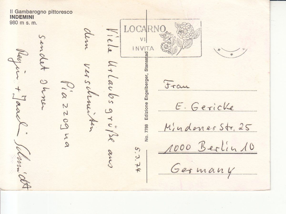 Cartoline postali: Indemini 1974 – Usato da Bürglen TG venduto da StampGraf 1