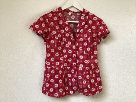 BLUTSGESCHWISTER rote Sommerbluse , Gr. S, Vintage Stil