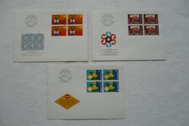 1977 Sondermarken II 3 FDC 4er-Blocks SBK 591 - 593