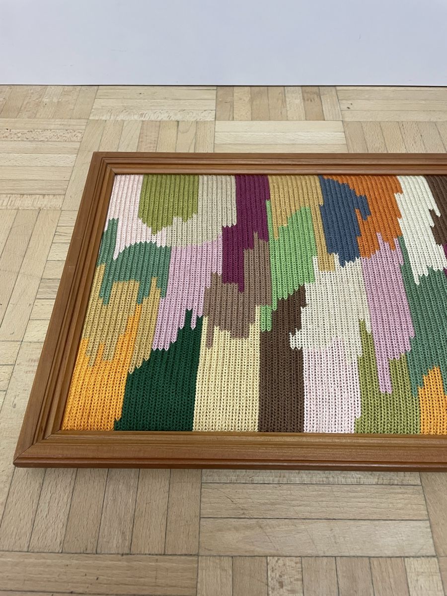 Dipinti: Abstrakte Kunst Textil Komposition gerahmt Camouflage Stoff – Usato da Zürich venduto da Vintagewiesel 4