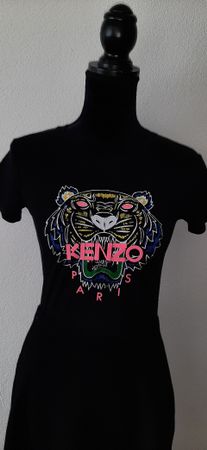 Schwarzes KENZO T-Shirt mit Tiger-Print, Grösse XS/S