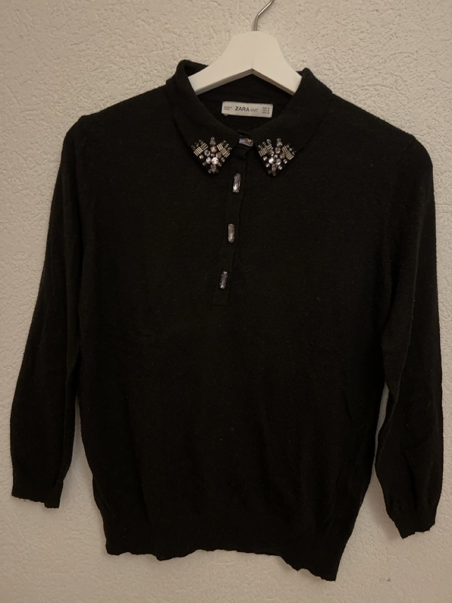 Zara Maglioni & Felpe: Schwarzer Pullover mit Strass, Gr. S – Usato da Brugg AG venduto da NathalieN