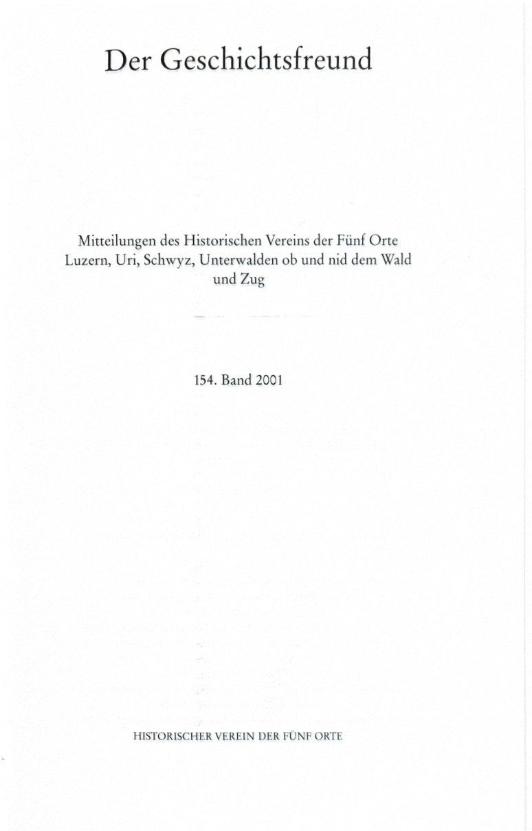 Libri: Der Geschichtsfreund 154. Band – Usato da Sarnen venduto da Livres 1