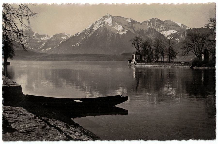 Cartoline postali: Thun, Aare beim Ausfluss aus Thunersee – Usato da Frauenfeld venduto da POML