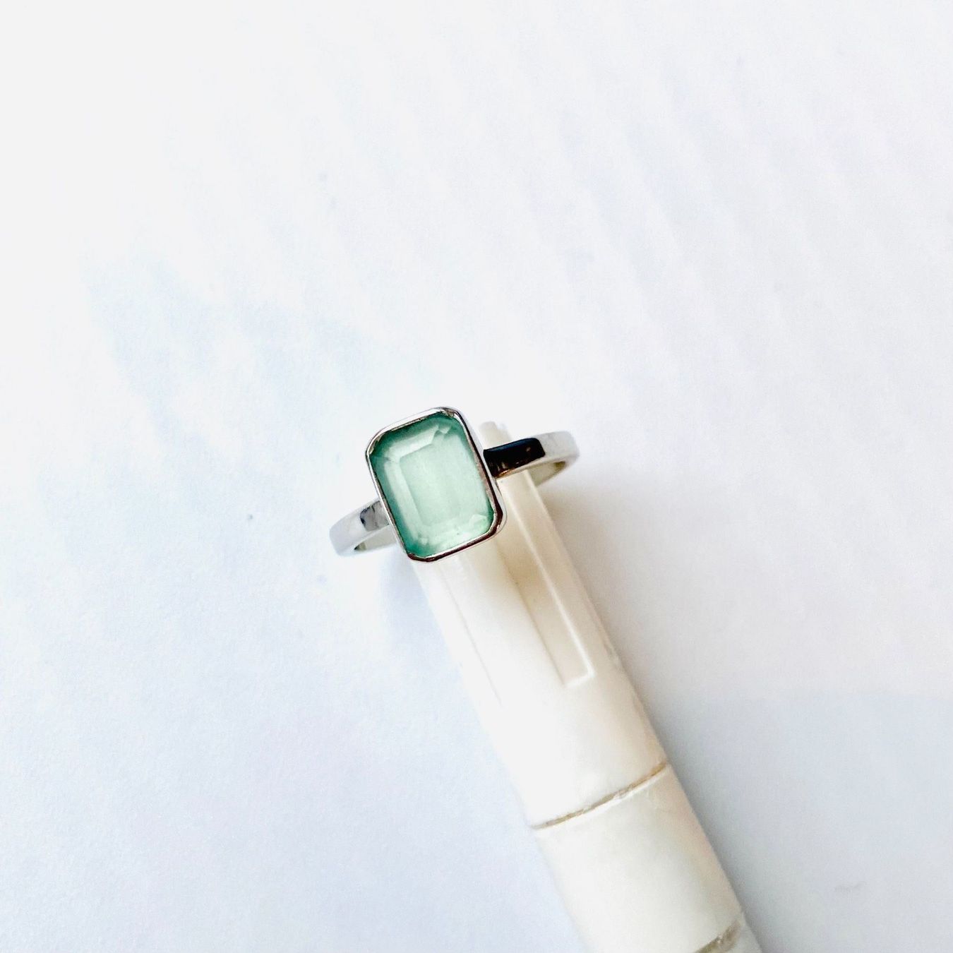 Ringe: Ring türkis mint Aqua Chalcedon 925 Silber Stapelring 49 – Neu (gemäss Beschreibung) aus Zürich von goldfisch.schmuck