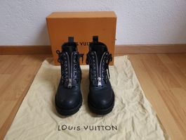 LOUIS VUITTON Territory Leder Combat Boots Schuhe Stiefel 43