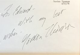 Gordon Thomson  1945- Autogramm signiert Karte 10x15cm