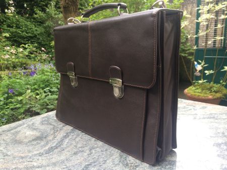 Aktentasche - dunkelbraunes Top-Leder