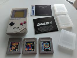 Game Boy Classic Konsole + 3 Spiele GB