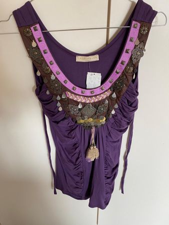 Top Festival Boho lila Schmuckornamente NEU S/M