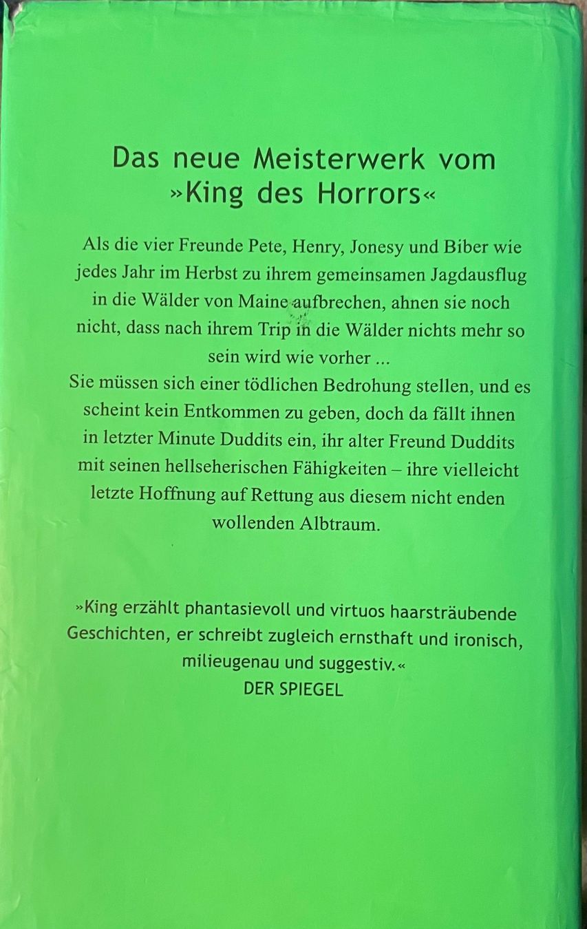 Libri: DUDDITS - DREAMCATCHER - STEPHEN KING - GEBUNDENE AUSGABE – Usato da Buchs AG venduto da fischli610 3