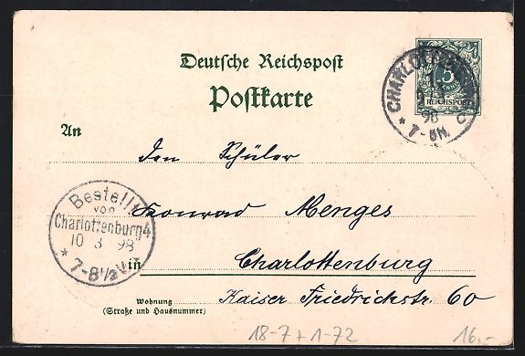Cancelleria postale: Litho Berlin, National-Denkmal Kaiser Wi – Usato da Berlin venduto da bartko-reher 1