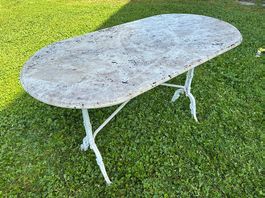 ital. Marmortisch mit Gusseisenfüsse für Bastler 120x60cm