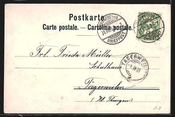 Cartoline postali: Litho Winterthur, Primarschulhaus nebst  – Usato da Berlin venduto da bartko-reher 1