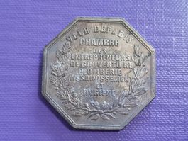 Medaille 1846, chambre entrepreneurs Paris, 18g