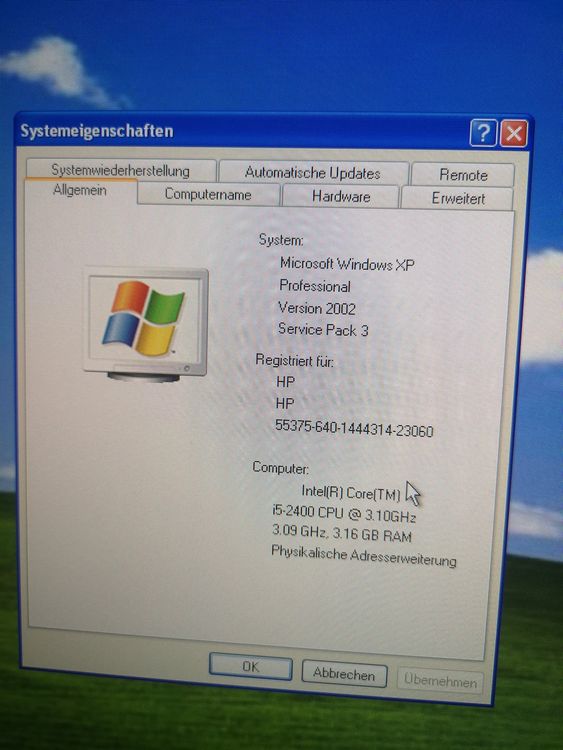HP Elite Desktop PC mit WinXP 32Bit und seriellem Anschluss (Gebraucht ...
