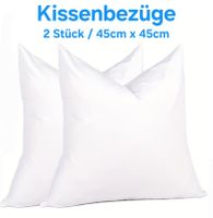 2x Kissenbezug 45cm x 45cm (ohne Kissen!) weiss / fabrikneu