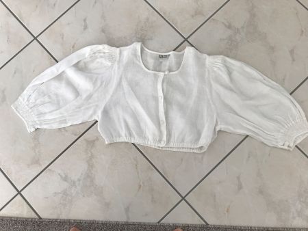 Weisse HESS Leinen Trachtenbluse, Grösse 40,