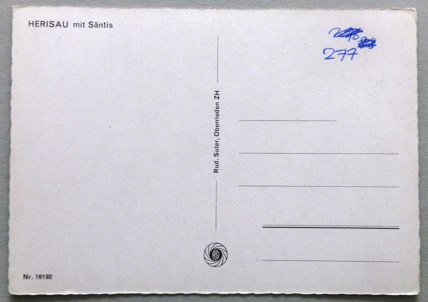 Cartoline postali: Herisau mit Säntis – Usato da Fétigny venduto da Billy2miny 1
