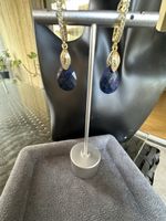 Ohrringe mit Lapislazuli Steinen HANDARBEIT 