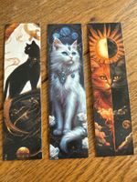 3x Lesezeichen-Buchzeichen-Katze-Mystisch-Fabelwesen-Spirit