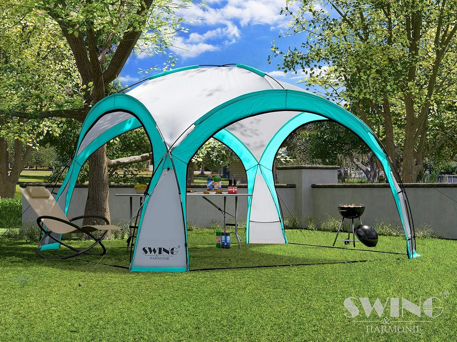 Zelte & Pavillons: LED Event Pavillon 3,60 m Türkis – Neu und originalverpackt aus Bottighofen von zaap 1