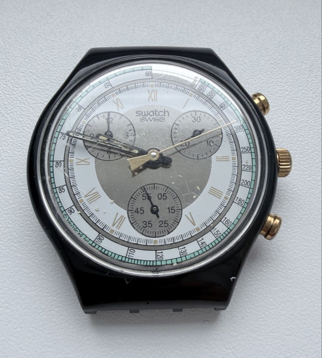 Swatch Uhren: Swatch Display Dummy Chronograph - Kunststoffgehäuse – Gebraucht aus Sissach von Valeriika