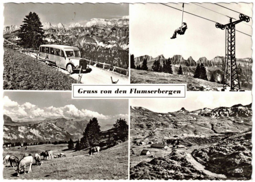 Cartoline postali: Flumserberg - 4 Bild AK – Usato da Binningen venduto da Mountainrider