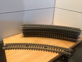 Modelleisenbahn Gleise Kurve 9x  lang gebrauchter Zustand