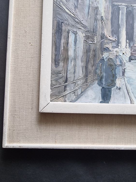 GEMÄLDE PARIS SPACHTELTECHNIK SIGNIERT MIT RAHMEN 6