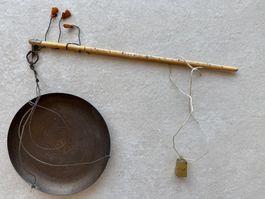 Alte Opium/Chinesische Balken Waage aus Bone/Knochen,